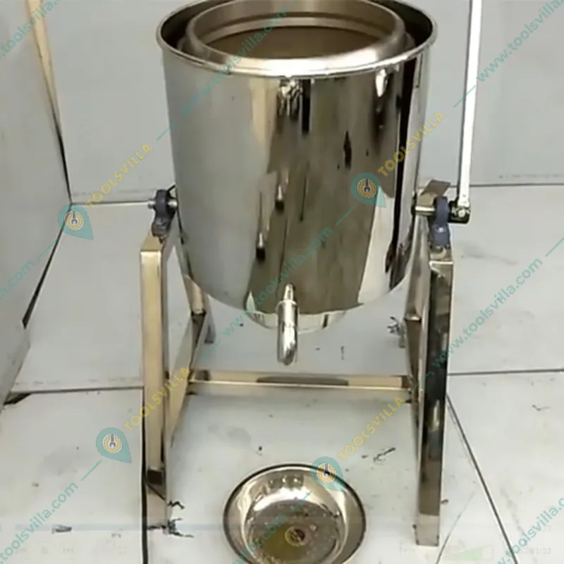 Heavy Duty 15 kg Stainless Steel Tilting Oil Dryer Machine, 1 HP Motor 