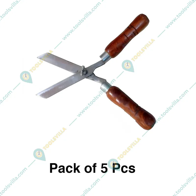 Heavy Duty 8 Inch Wooden Handled Hedge Shear for Lawn or Garden (Pack of 5)