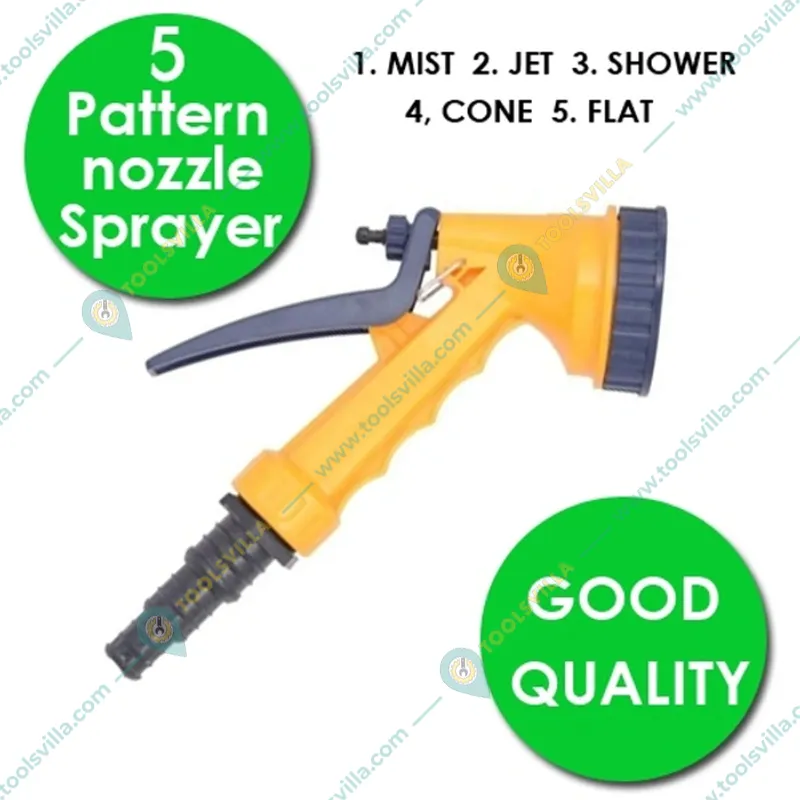 AGT Combo Pack of Colorful Railing Hook Pots and a 5 Pattern Nozzle Spray Gun | Used for Gardening / Decoration Purposes