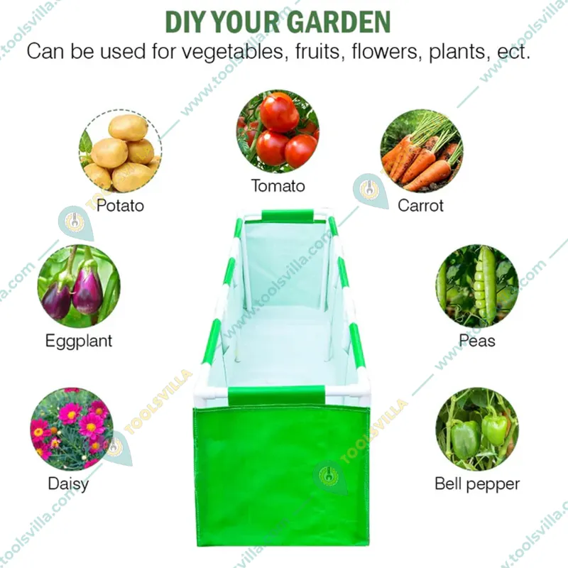 Gardeco 360 GSM UV Treated Premium Quality 96 x 48 x 12 inch Rectangular HDPE Grow Bag with PVC Pipes(Quantity-1 piece)