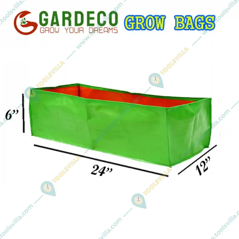 Gardeco 260 GSM UV Treated 10 pieces 24 x 12 x 6 inch Rectangular HDPE Grow Bag for Home, Garden and Nursery
