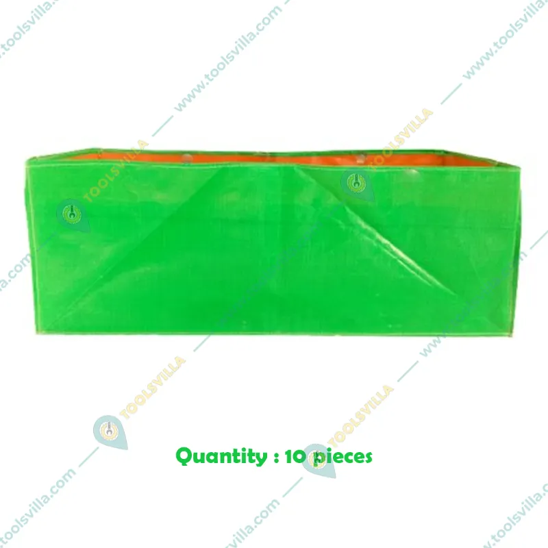 Gardeco 260 GSM UV Treated 10 pieces 24 x 12 x 6 inch Rectangular HDPE Grow Bag for Home, Garden and Nursery