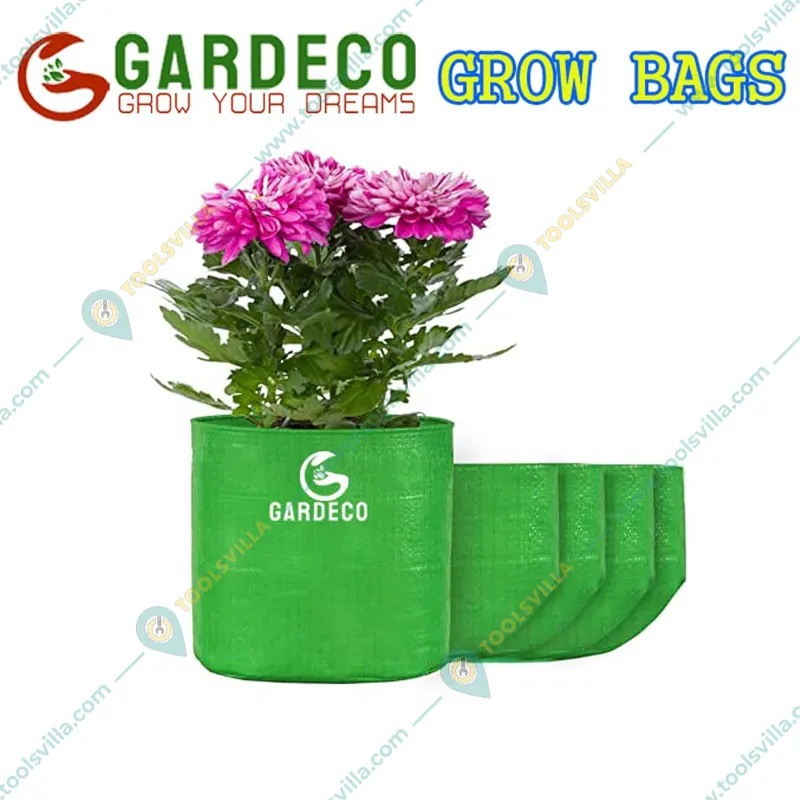 Gardeco 260 GSM UV Treated Premium Quality 9 x 9 inch Round Type HDPE Grow Bag for Home, Garden and Nursery(Quantity-5 pieces)