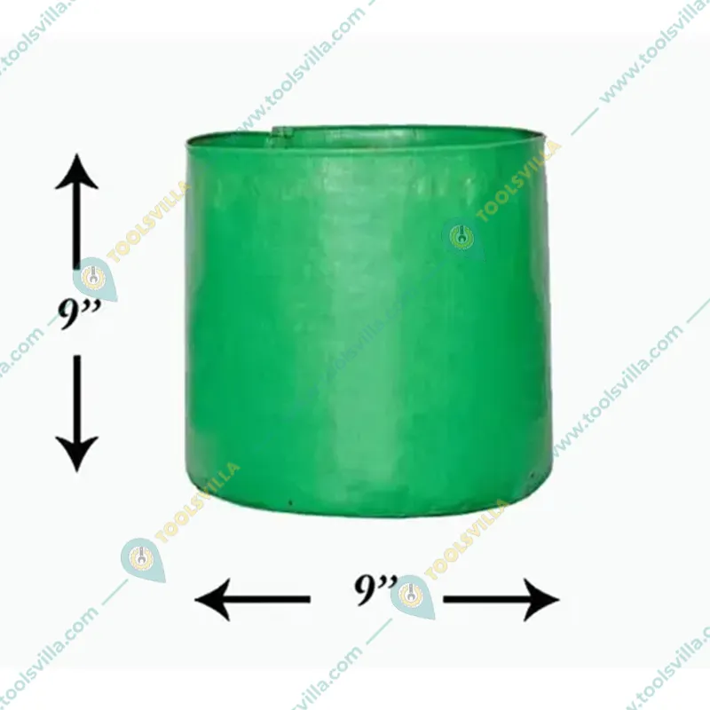 Gardeco 260 GSM UV Treated Premium Quality 9 x 9 inch Round Type HDPE Grow Bag for Home, Garden and Nursery(Quantity-5 pieces)