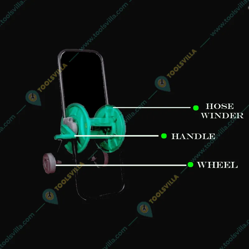 Unison Portable Garden Water Hose Pipe Reel Cart with Wheels for 200 feet Pipe