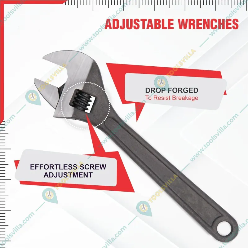 Hukums 10 Inch (250 mm) Phosphate Finish Adjustable Wrench