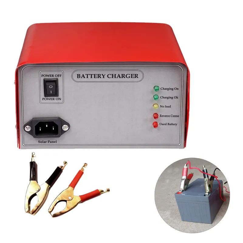 Hybrid Electric and Solar Battery Charger with Battery Connector for 12 Amp to 150 Amp Battery 