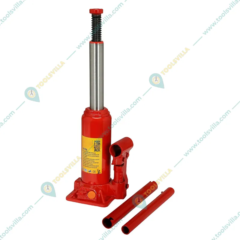 Heavy Duty 5-Ton Capacity Hydraulic Bottle Jack For Full Size SUV, Passengers Vehicle, Light Van - Maximum Lifting Height 305 mm