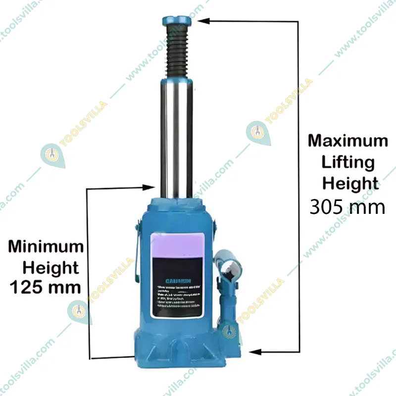 Heavy Duty 5-Ton Capacity Hydraulic Bottle Jack For Full Size SUV, Passengers Vehicle, Light Van - Maximum Lifting Height 305 mm