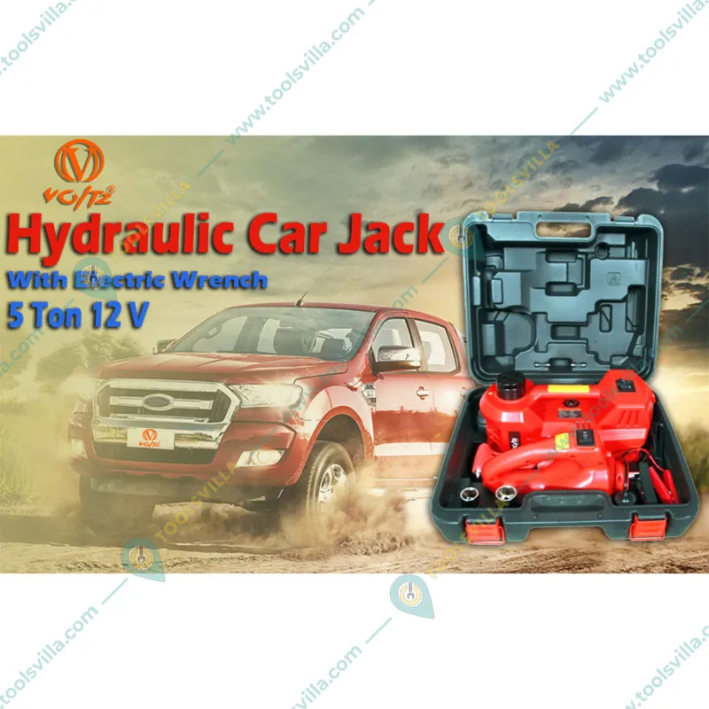 VOLTZ 5 Ton Hydraulic Car Jack, Electric Wrench For Emergency Tire Change Lifting With 6 Month Manufacturing Warranty (TY155HJ)