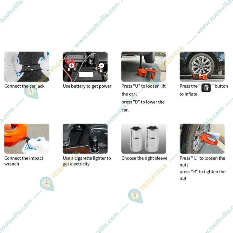 VOLTZ 5 Ton Hydraulic Car Jack, Electric Wrench For Emergency Tire Change Lifting With 6 Month Manufacturing Warranty (TY155HJ)