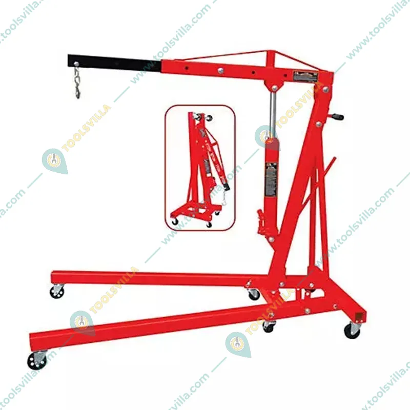 Big Red Torin 2 Ton Capacity Folding Hydraulic Floor Crane / Engine Hoist with 2240 mm Maximum Lifting Height