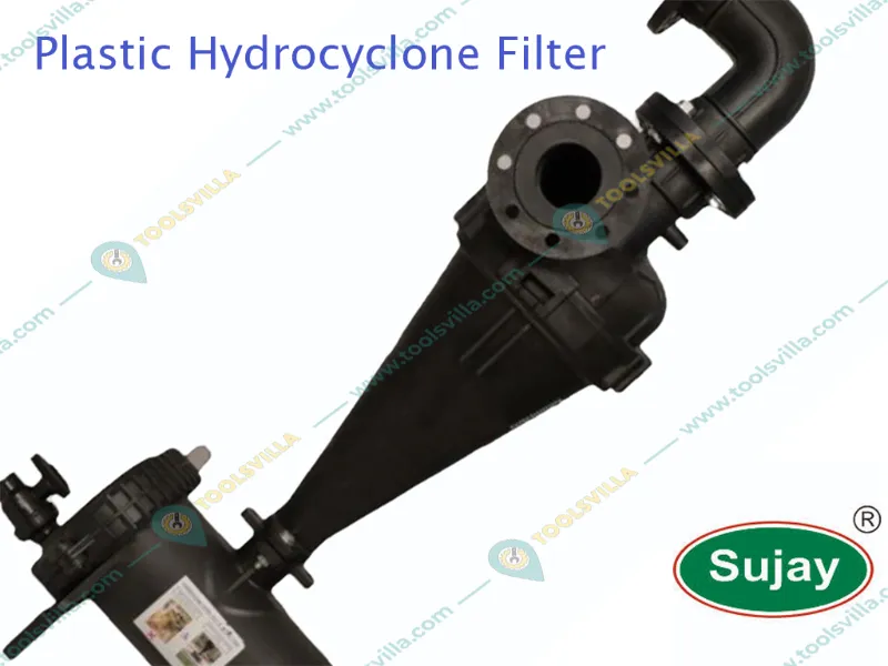 SUJAY 3 inch Plastic Hydro Cyclone Filter with 50 m3/h Capacity used for Water Cleaning