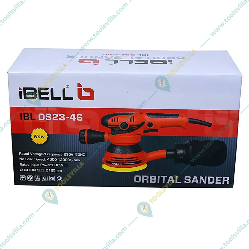 iBELL 125 mm 300 Watt Random Orbital Sander With Dust Bag & Allen Key, 12000 RPM (OS23-46)