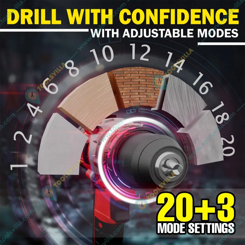 iBELL 13mm 20V Cordless Impact Drill With Battery, Charger & Accessories, Max. Torque 80 Nm (IBL BD20-80)