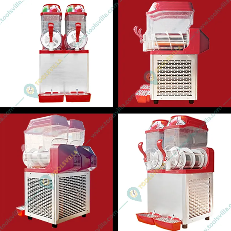 Commercial Counter-Top Stainless Steel 14L+14L Ice Slush Maker Machine