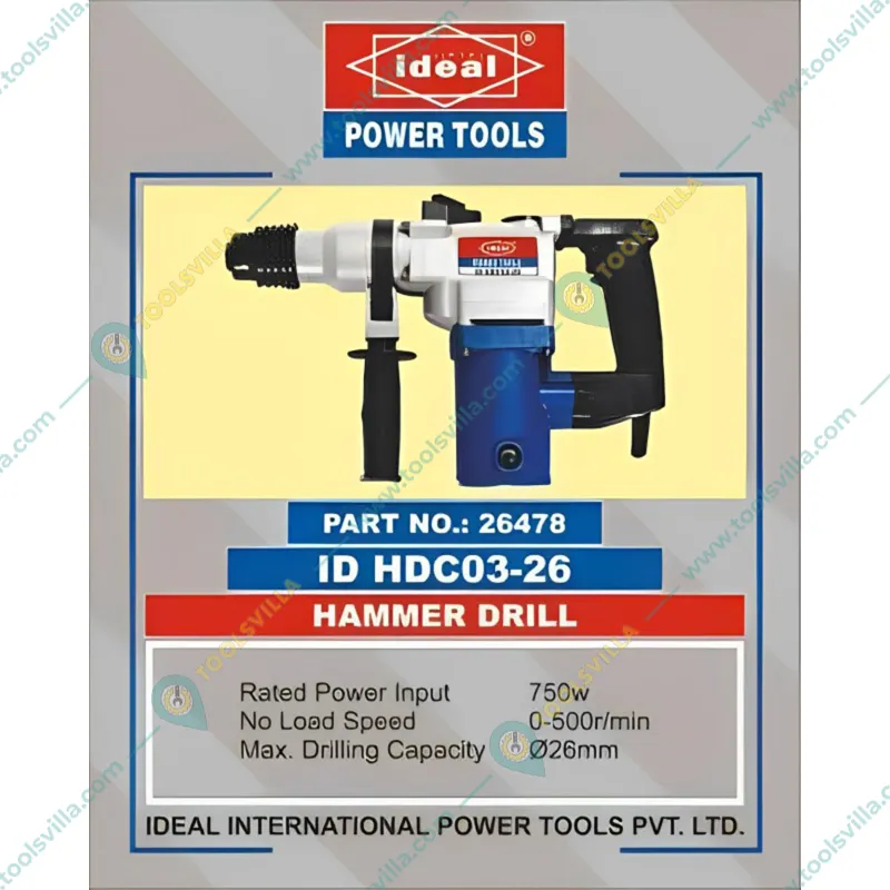 Ideal 750 Watt 26 mm Rotary Hammer Drill ID HDC03 26