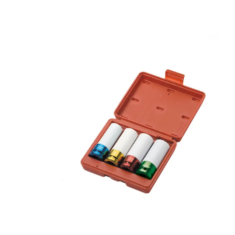 FORSAGE 4 Piece ½″ Thin-Wall Impact Socket Set, TH Series, Chrome Moly, Plastic Case (F‑4046)
