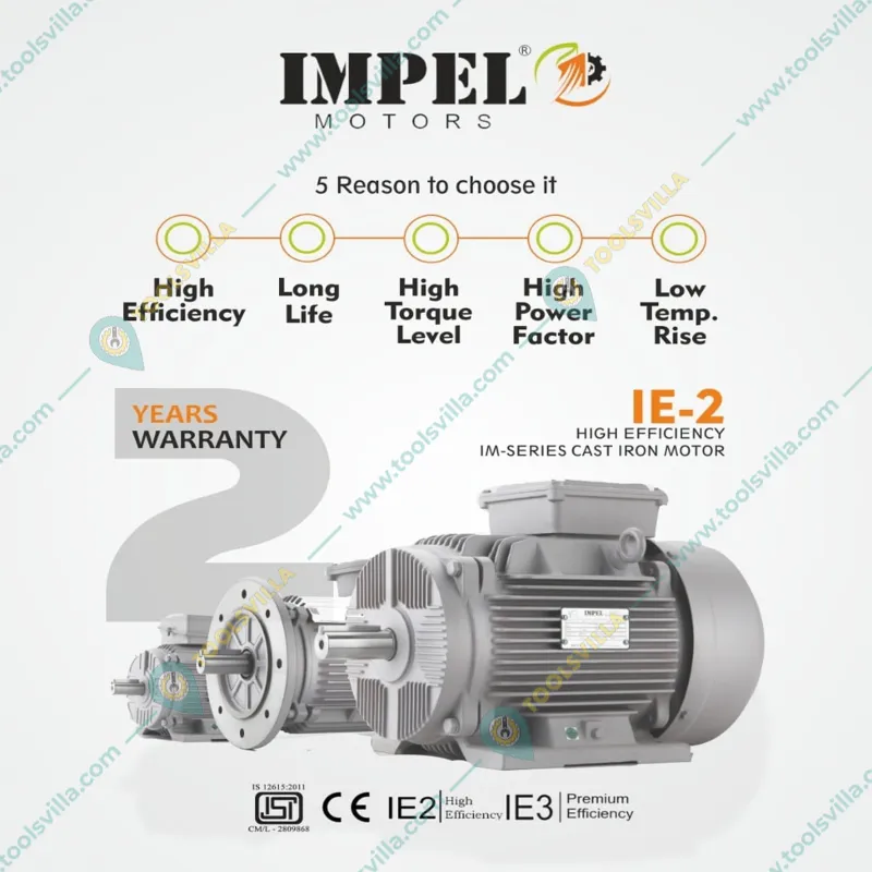 Impel IE2 Series 20 HP Three Phase 4 Pole Foot Mounted AC Induction Motor With 2 Years Warranty