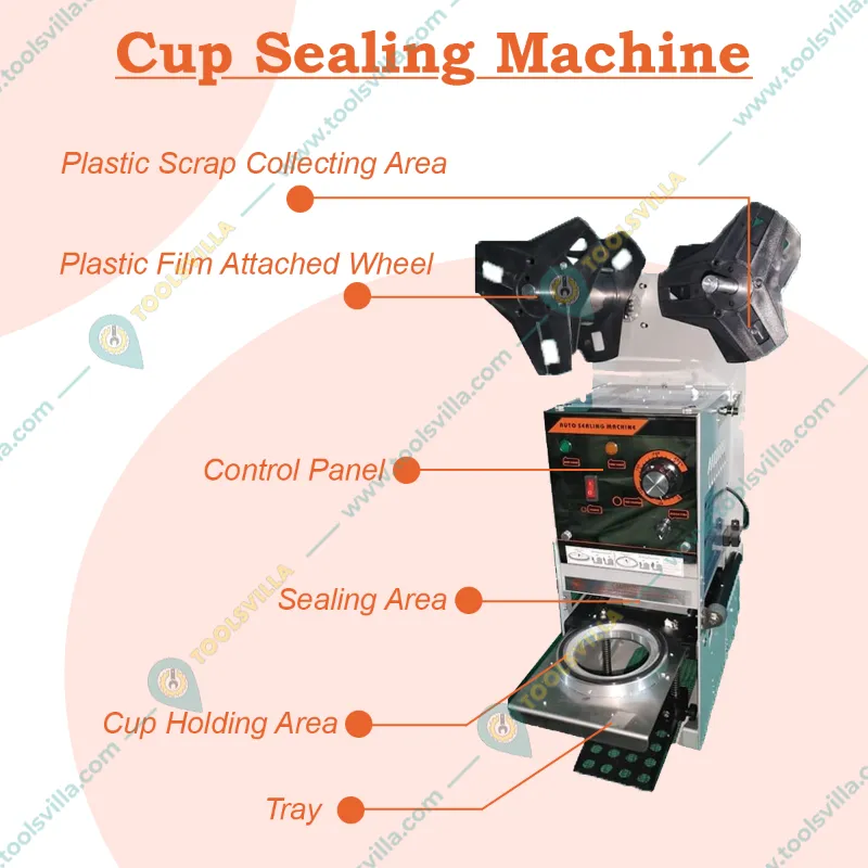 70, 75, 90 & 95 mm Diameter Electric Single Cup Sealing Machine 