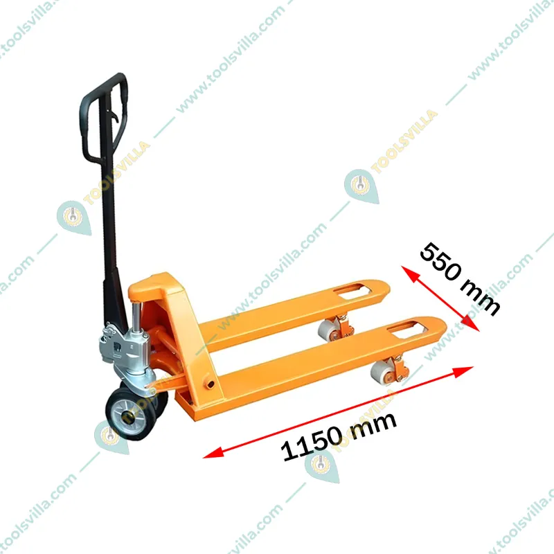 HT 3 Ton Capacity Hand Pallet Truck With 205 mm Maximum Lifting Height Fork Size (L x B)- 1150 x 550 mm, Nylon Wheels