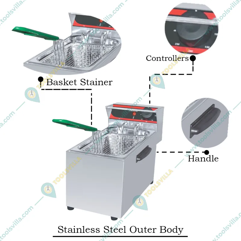 Akasa DF 5L SGL Electric 5L Deep Fryer 1800W
