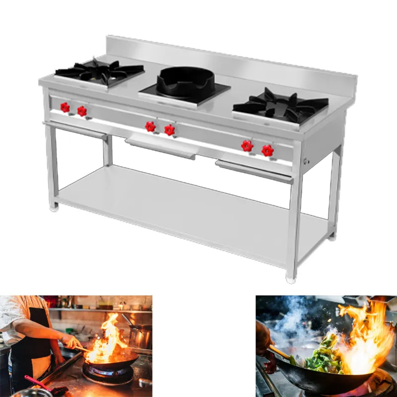 Bapa Premium Quality 3 Range 60X24 Inch Stainless Steel Indo-Chinese Burner