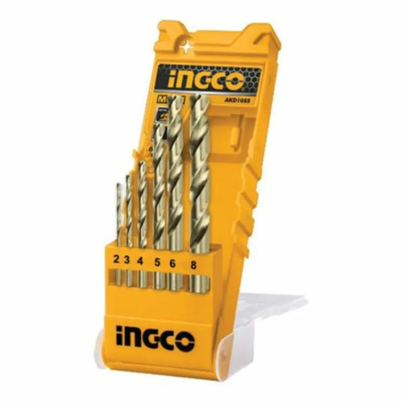 Ingco 6 Pcs Metal Drill Bits Set 2mm, 3mm, 4mm, 5mm, 6mm, 8mm With Plastic Box (AKD1055)