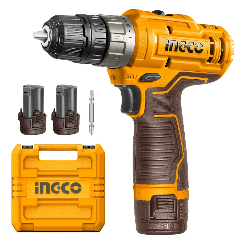 Ingco 10 mm 12V Cordless Drill With Battery & Accessories, 1500 RPM (CDLI12202)
