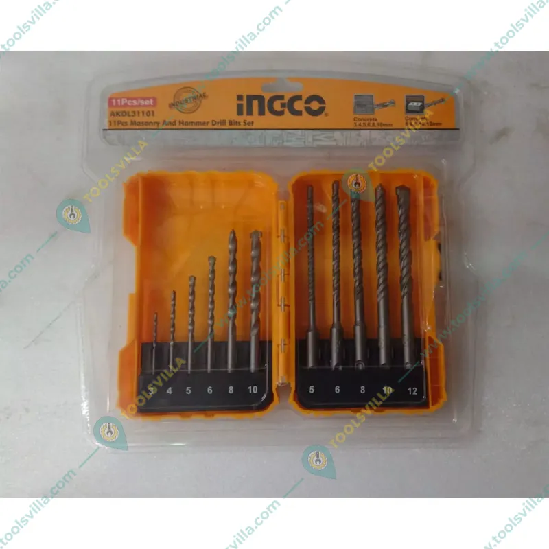 INGCO 11 Pcs Masonry And Hammer Drill Bits Set (AKDL31101)