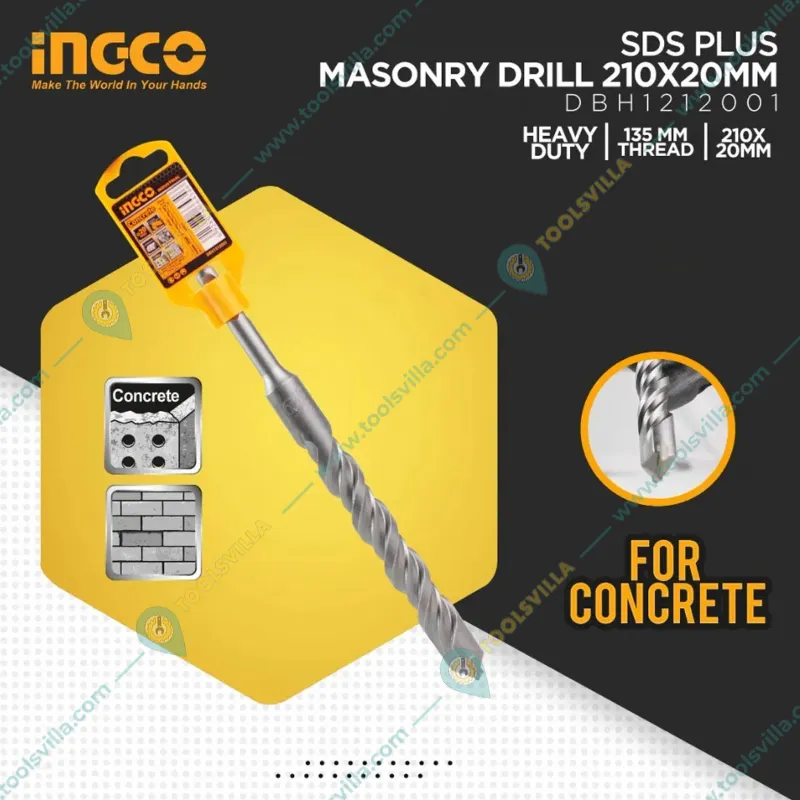 Ingco 20x210 mm SDS Plus Hammer Drill Bit (DBH1212001)
