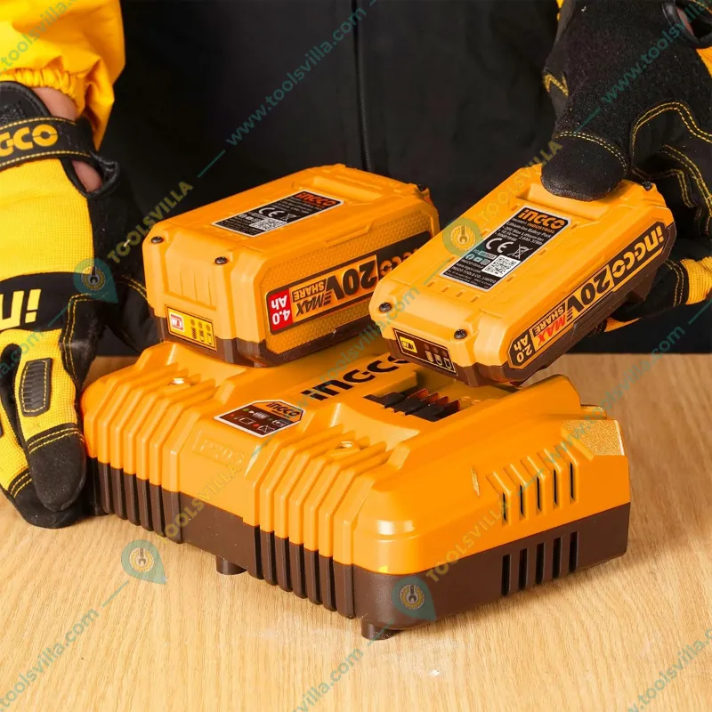 Ingco P20S 20V 2-Slots Fast Intelligent Charger (FCLI2034)