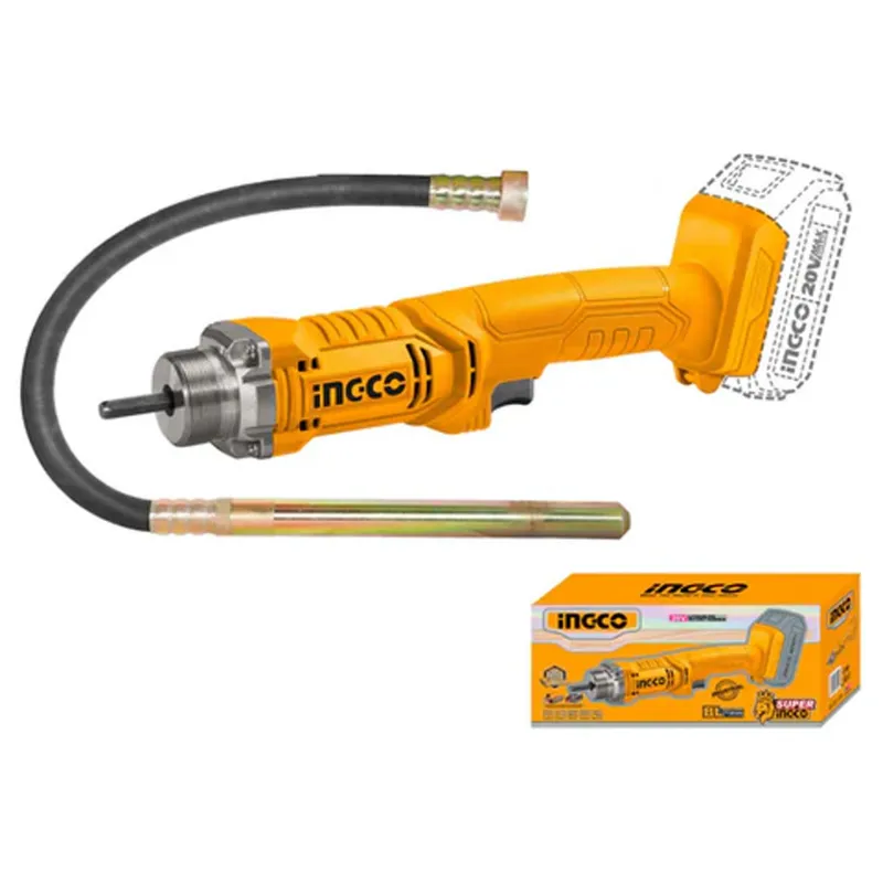 Ingco 20V Li-Ion Cordless Concrete Vibrator Without Battery & Charger, 2300 RPM (CCVLI202301) 