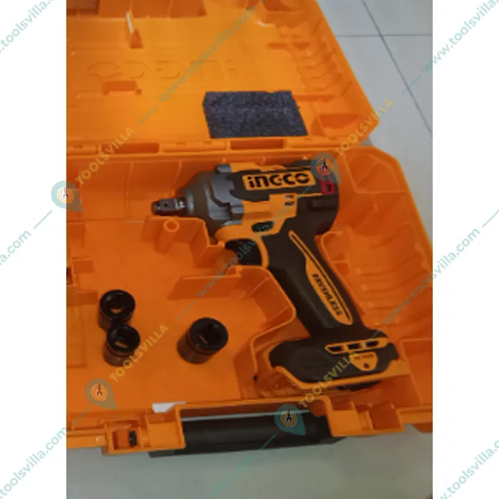 Ingco 1/2" 20V Lithium-Ion Cordless Impact Wrench With Variable Speed Function & Socket Set, Max. Torque 500 N.m (CIWLI20501)