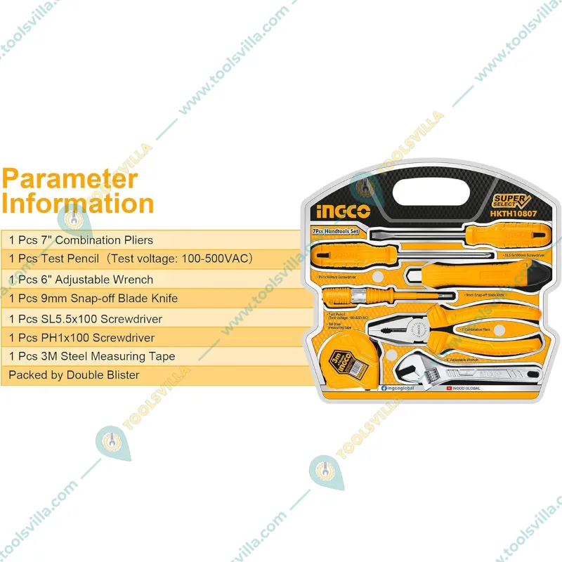 INGCO 7 pcs Household Hand Tool Set (HKTH10807)