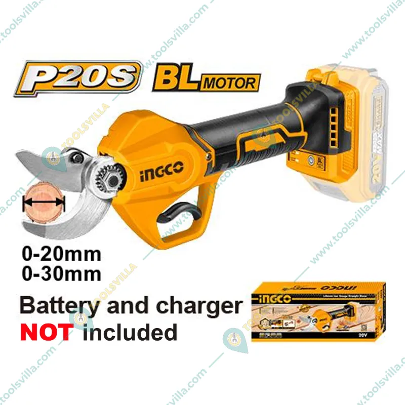 INGCO 20 & 30 mm Lithium-Ion Cordless Gauge Straight Shear 20 V Without Battery & Charger (CSSLI20308)