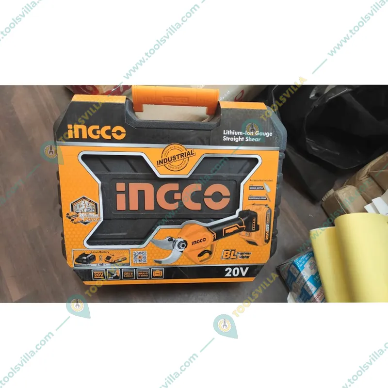 INGCO 20 mm & 30 mm Cordless Gauge Straight Shear 20 V With Battery & Charger (CSSLI203083)
