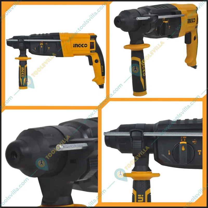 Ingco 28mm 950 Watt, 2.5J Impact Energy Rotary Hammer With Drill Bits & Chisel, 1050 RPM (4670 BPM) (RGH9528)