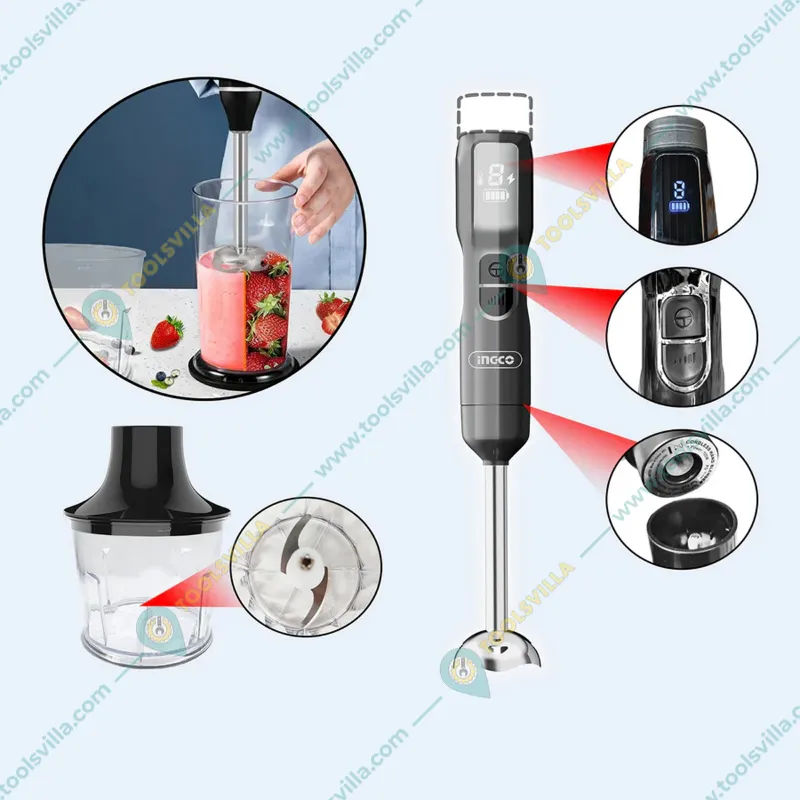 Ingco 5-in-1 Cordless Hand Blender Set (CHB056K)