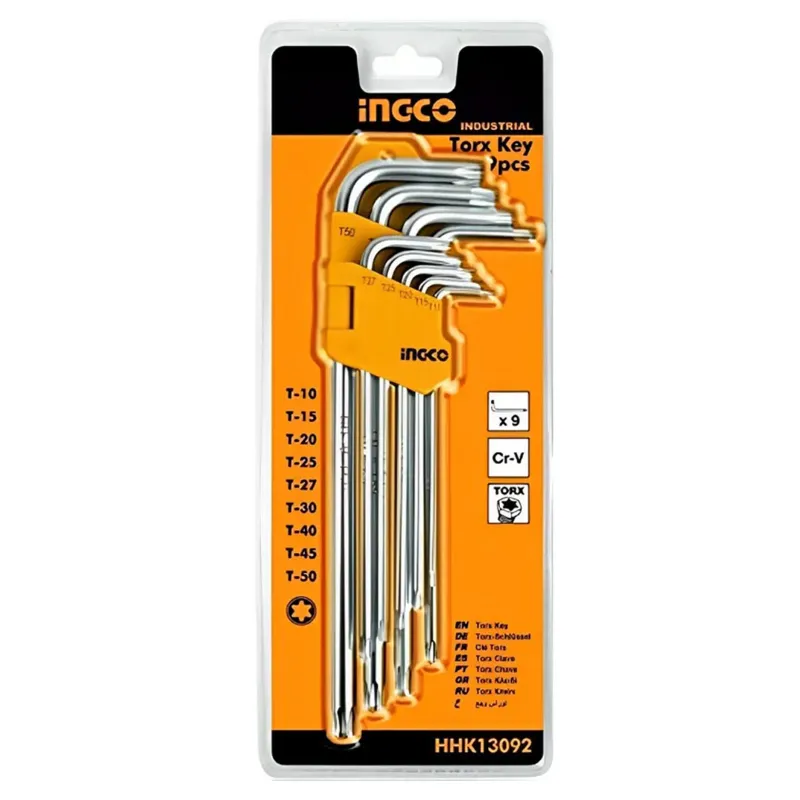 Ingco 9 pcs Professional Extra Long Arm Torx Key Set  (HHK13092)