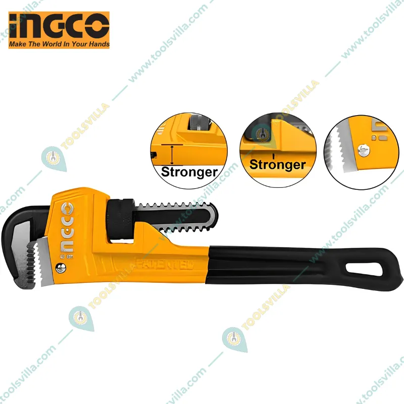 INGCO 14 Inch(350 mm) Pipe Wrench With 50mm Max. Clamping Diameter (HPW0814)