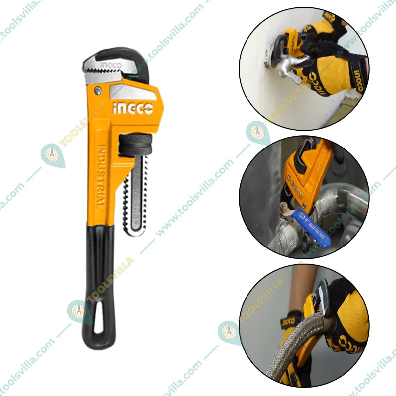 INGCO 14 Inch(350 mm) Pipe Wrench With 50mm Max. Clamping Diameter (HPW0814)