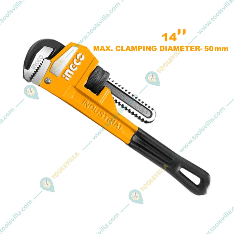INGCO 14 Inch(350 mm) Pipe Wrench With 50mm Max. Clamping Diameter (HPW0814)