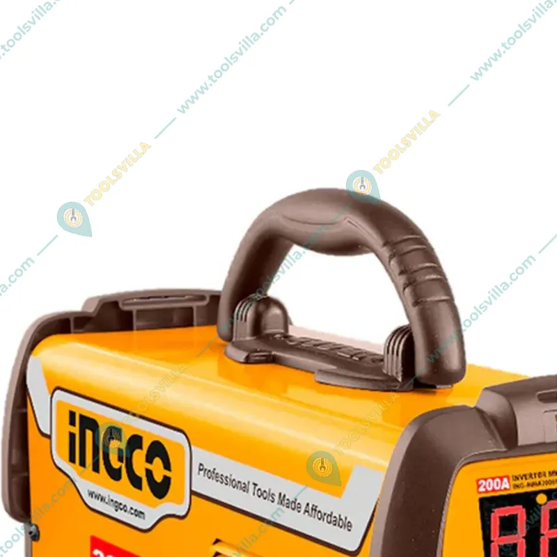 Ingco 10-200A IGBT Inverter MMA Welding Machine With Holder, Earth Clamp, Wire Brush & Helmet (ING-MMA20069)
