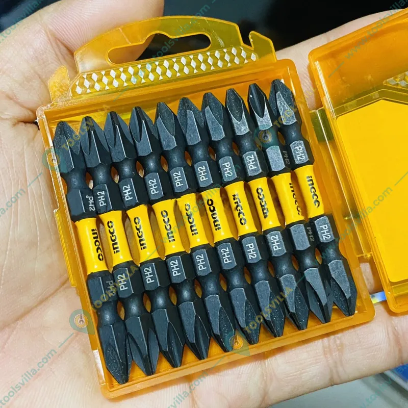 Ingco 10 Pcs 65 mm Impact Screwdriver Bit Set (SDBIM21PH233)
