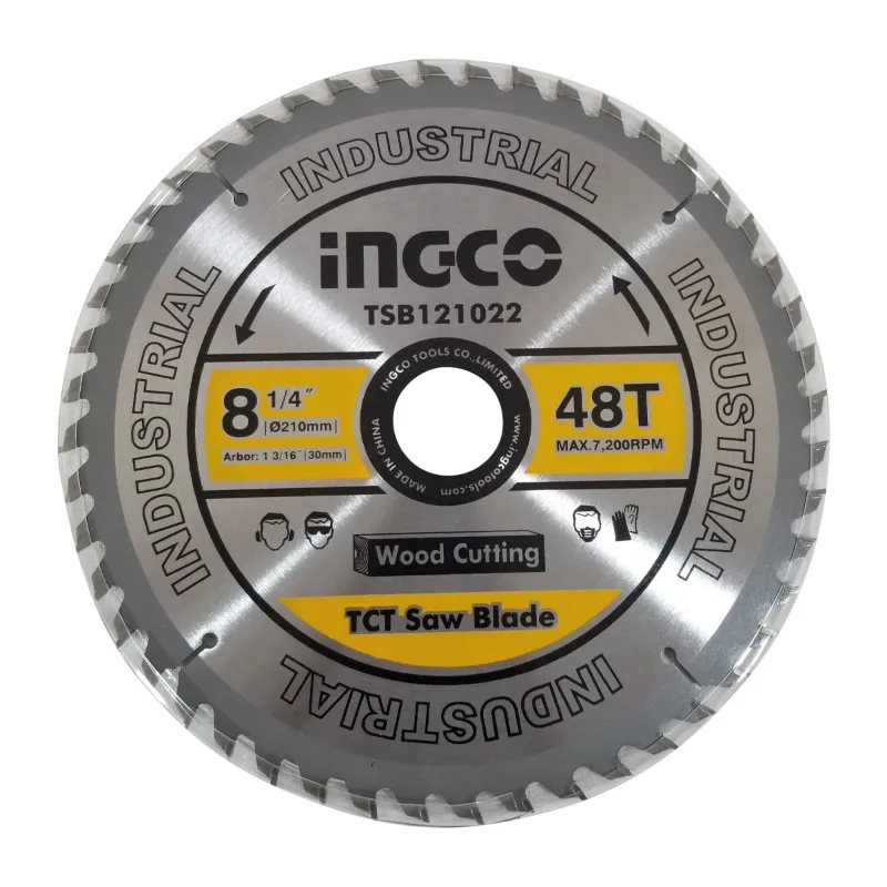 Ingco 210mm (8-1/4") 48T TCT Circular Saw Blade For Mitre Saw (TSB121022)
