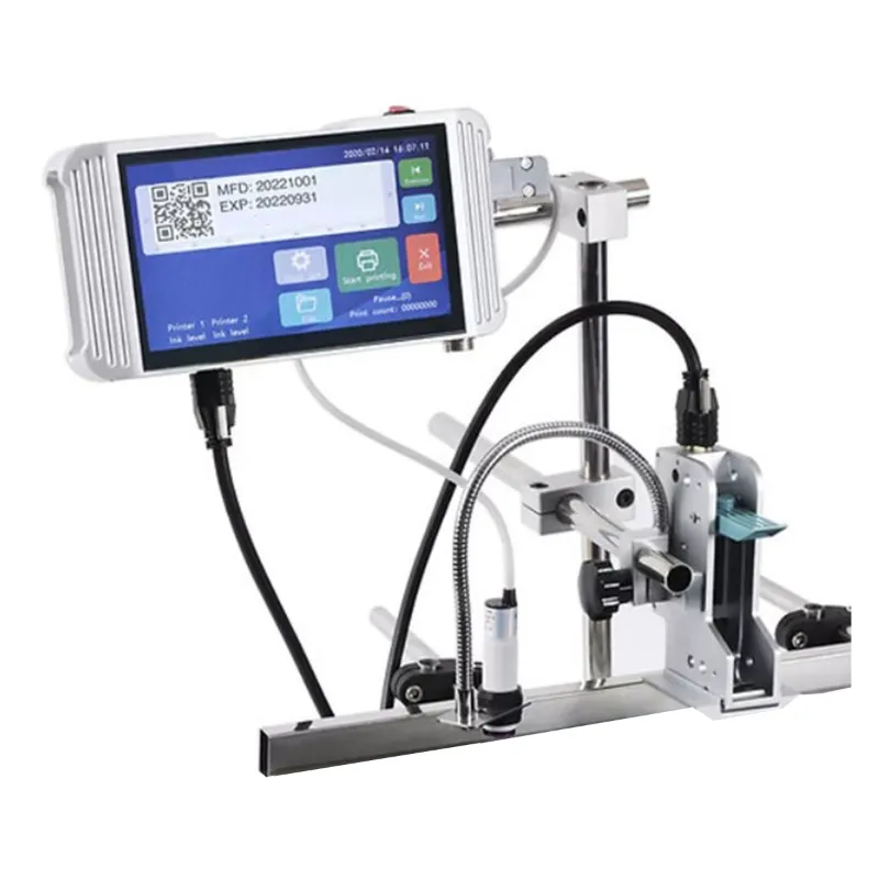 7 Inches Screen Size Online Printer with 12.7mm Printing Head, with Solvent Based Cartridge (Stands Included)