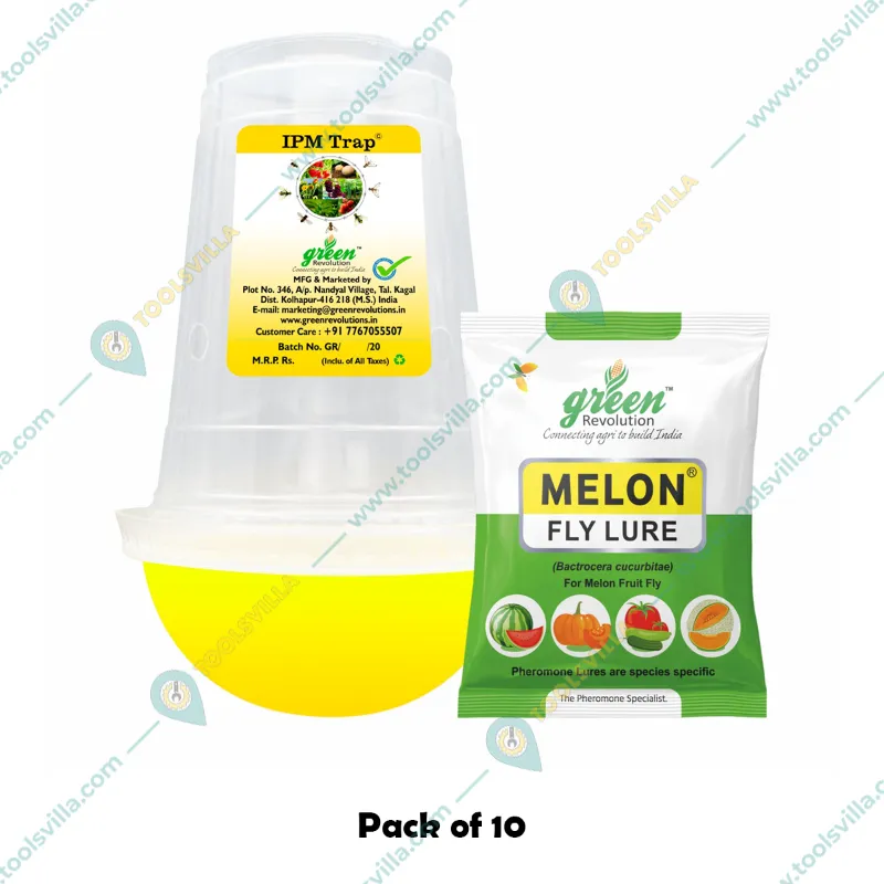 Green Revolution Highly Effective IPM Insect Trap with Melon Fly Lure(Pack-10 pcs)