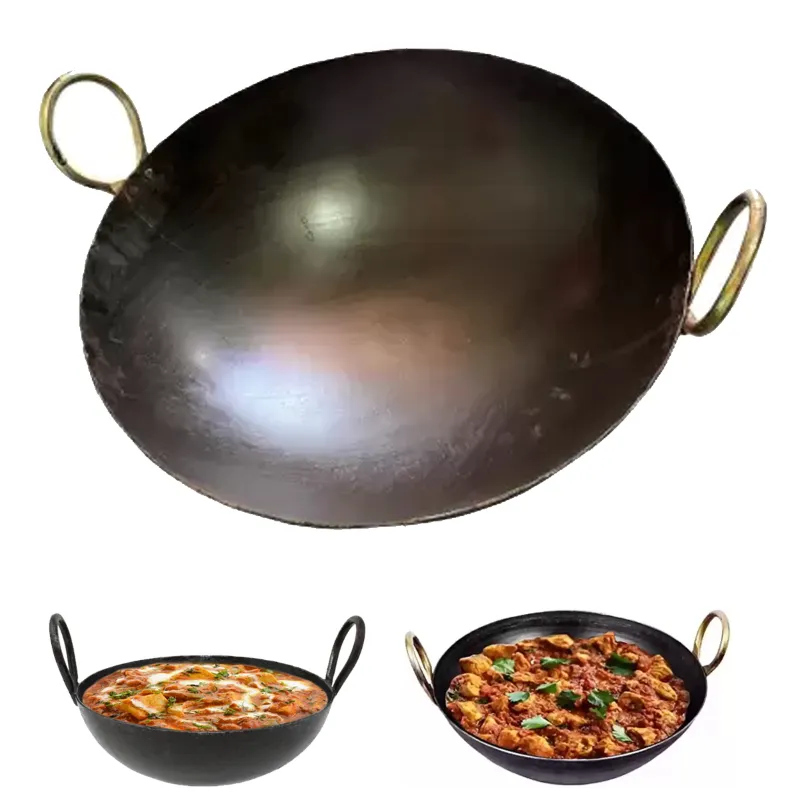 SBWG Commercial 24 Inch Iron Kadhai with Handles for Hotels, Restaurants and House Usages