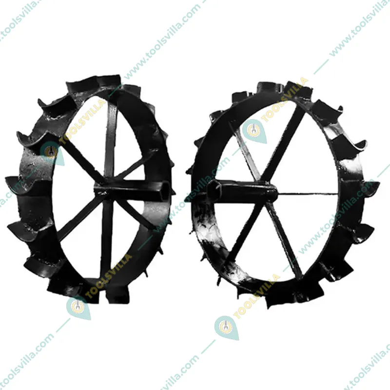 Heavy Duty 16 Inch Iron Wheel & 5 Tyne Cultivator Attachment Combo For 5 to 10 HP Diesel Power Tiller / Cultivator